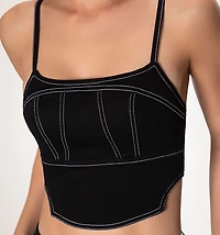 Crop Top Blouse with Straps, Threads Cutting CO