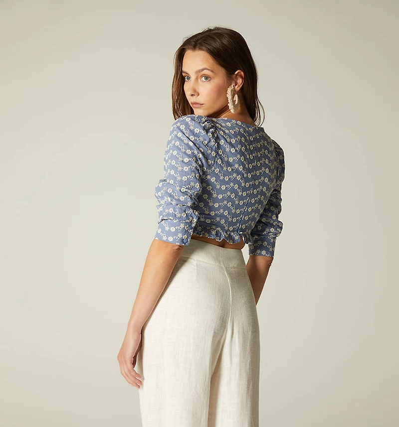 3/4 SLEEVE BLOUSE WITH BUCKLE