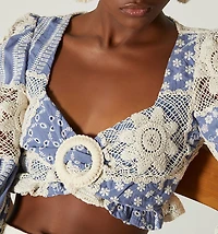 3/4 SLEEVE BLOUSE WITH BUCKLE