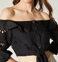 TIE-UP OFF-SHOULDER BLOUSE