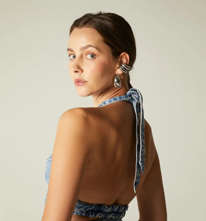 Halter Blouse with Flower