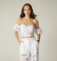 Blouse with Ribbing and Strap