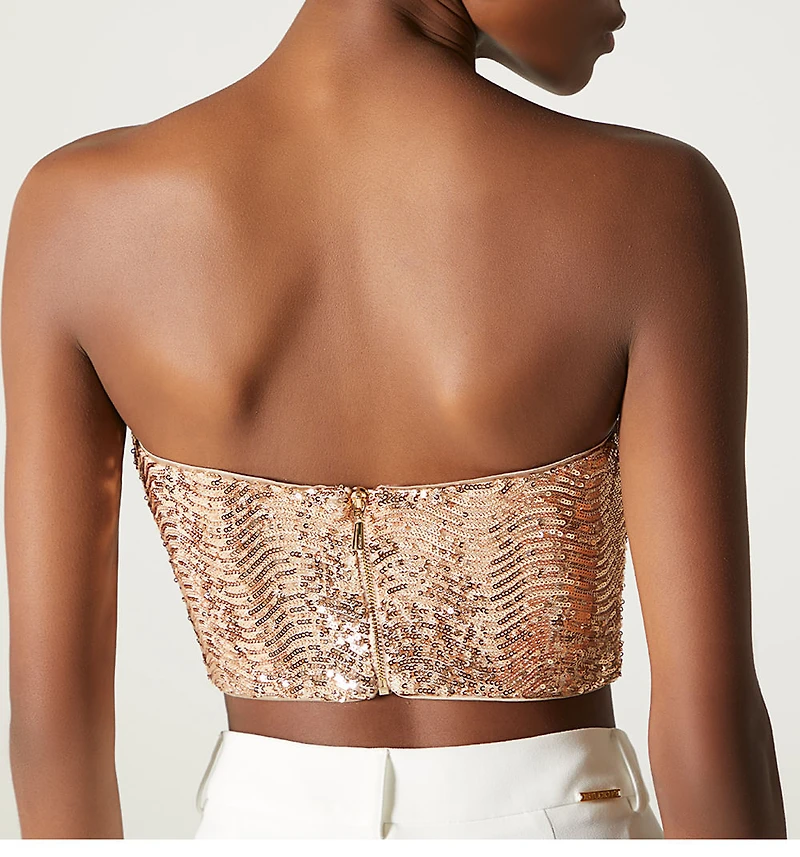 STRAPPY BLOUSE WITH V-NECKLINE