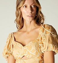 CROP TOP SHORT SLEEVE BLOUSE WITH DETAIL ES