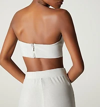 STRAPLESS BLOUSE WITH V-NECKLINE