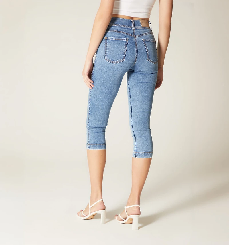 Capri Jeans, High Waist, Five Pockets