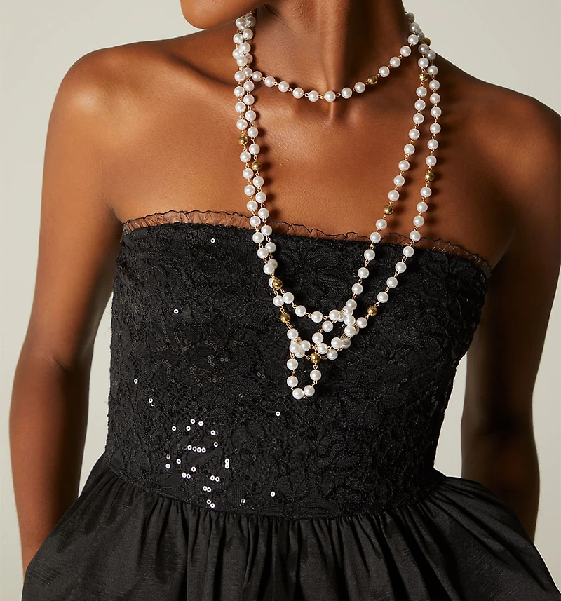 STRAPLESS PEPLUM BLOUSE