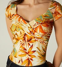 SHORT SLEEVE BLOUSE WITH BACK NECKLINE