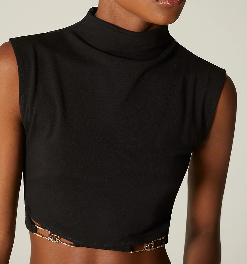 CROP BLOUSE WITH HARDWARE
