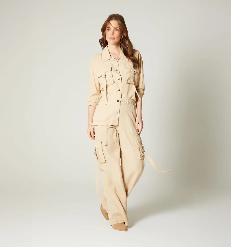 SHIRT DRESS, UTILITY POCKETS
