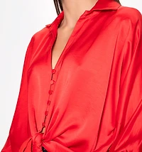 3/4 Sleeve Batwing Blouse with Cuff and Alf