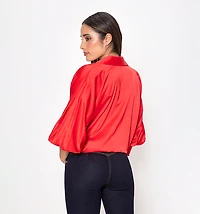 3/4 Sleeve Batwing Blouse with Cuff and Alf