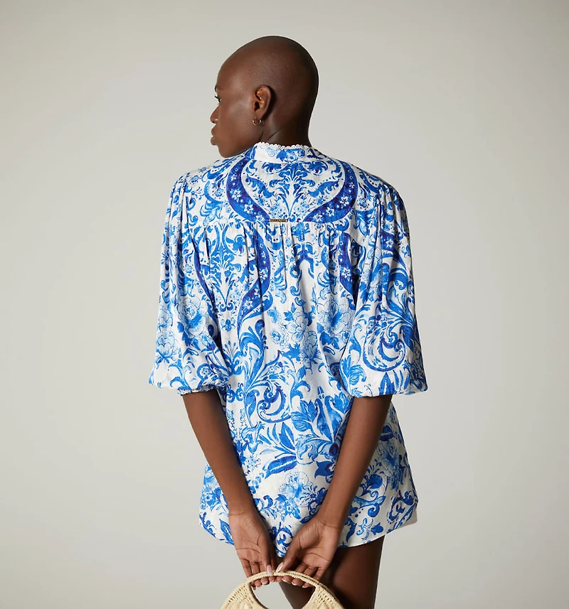 3/4 Sleeve Blouse with Front Detail
