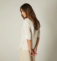 Blouse with 3/4 Sleeves and Ties