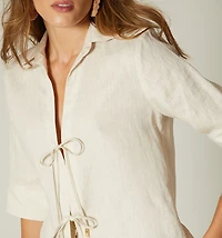 Blouse with 3/4 Sleeves and Ties