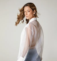 LONG-SLEEVE BLOUSE WITH ORGANZA