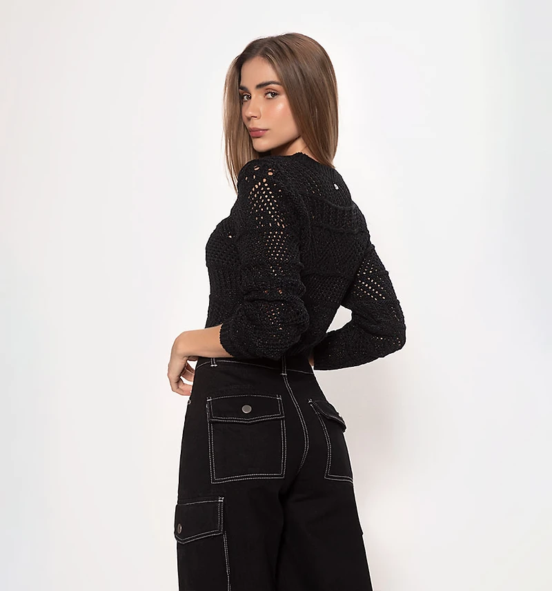 CROCHET SWEATER WITH LUREX