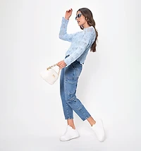 KNITTED SWEATER L/S WITH POINTED HEM