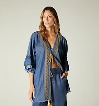 Floral Embroidered Boho Overcoat