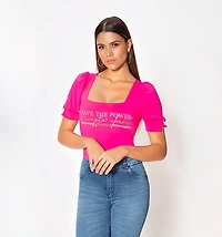 FITTED SHORT SLEEVE T-SHIRT WITH NECKLINE