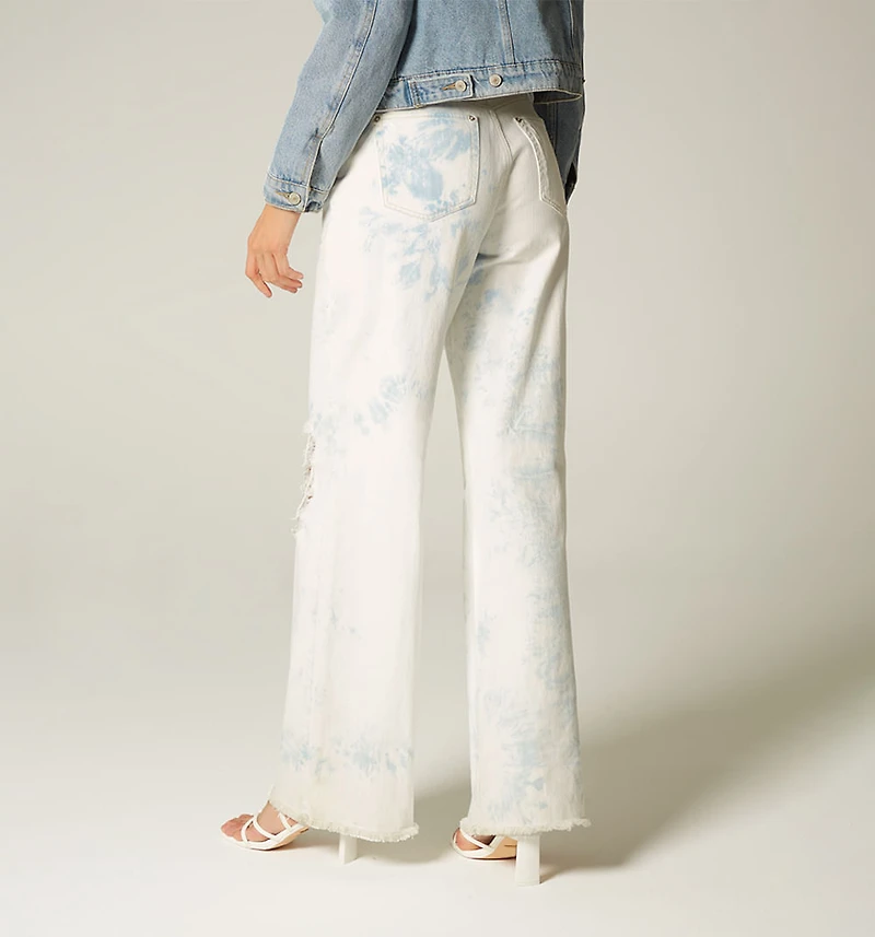 HIGH WAIST STRAIGHT LEG JEANS, FIVE POCKETS