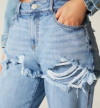 JEAN LAYER ON LAYER, MID-RISE, WAIST