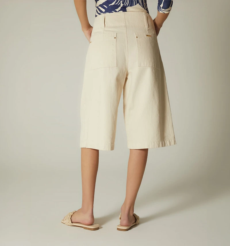 Bermuda, High Waist, Pocket Cuts