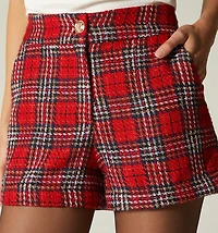 HIGH WAIST CHECKERED SHORTS