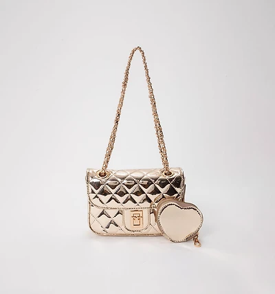 QUILTED RHOMBUS SHOULDER BAG