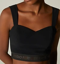 WIDE STRAP CROP TOP BLOUSE