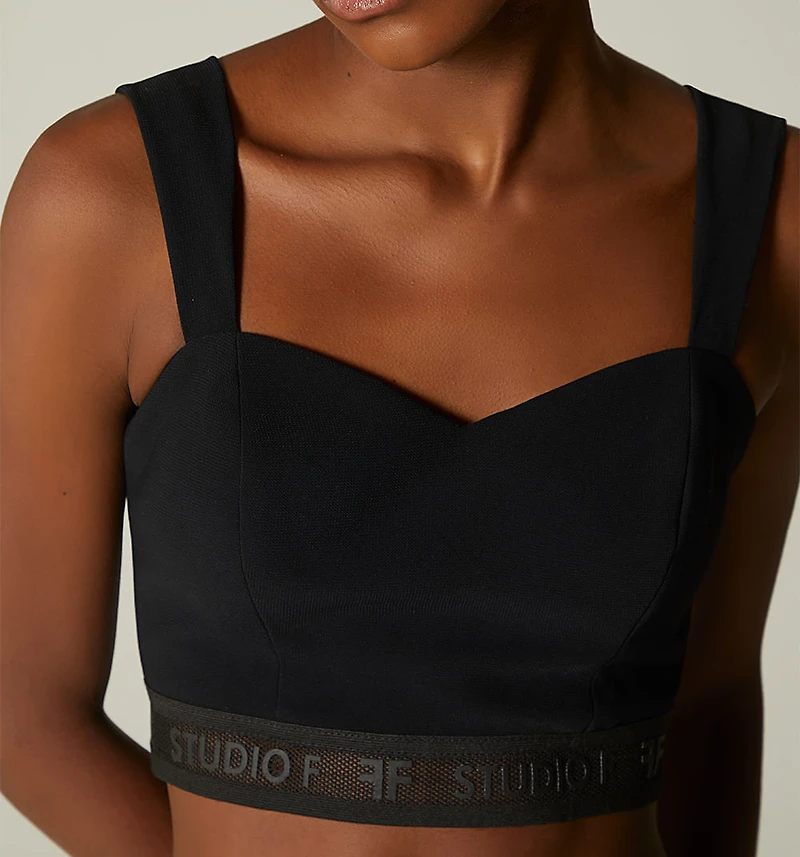 WIDE STRAP CROP TOP BLOUSE
