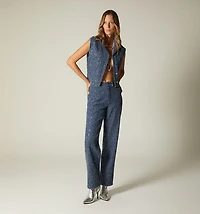 LONG OPENWORK VEST FOR WOMEN