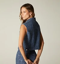 LONG OPENWORK VEST FOR WOMEN