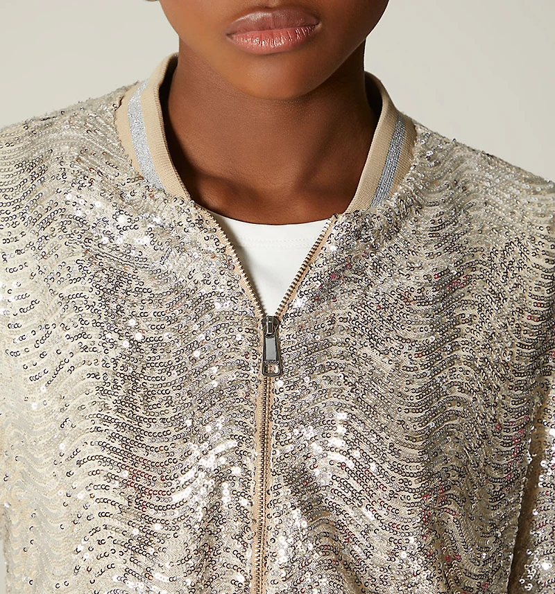 SEQUIN BOMBER JACKET