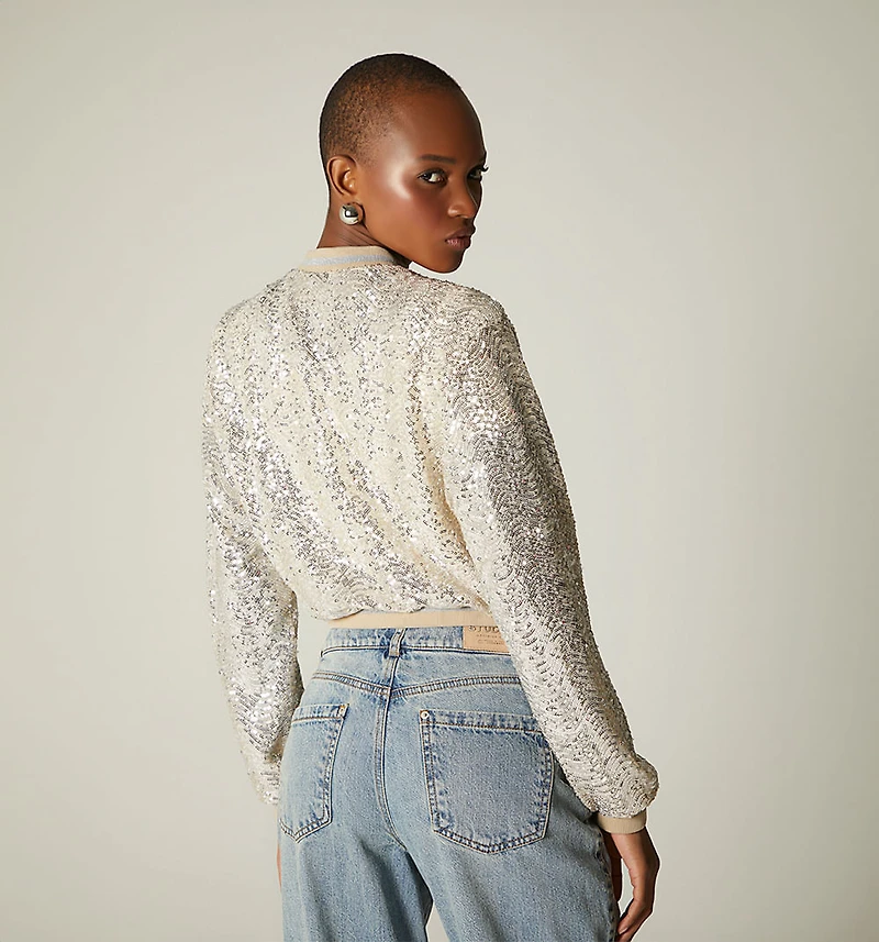 SEQUIN BOMBER JACKET