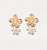 Hammered Bicolor Flower Earring