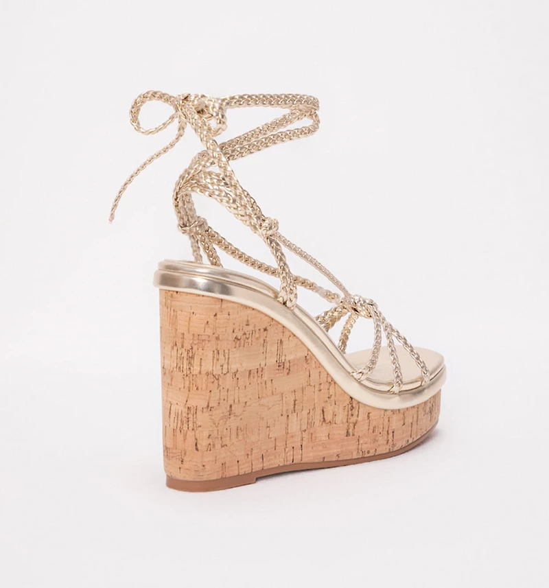 Platform Sandal with Braided Straps