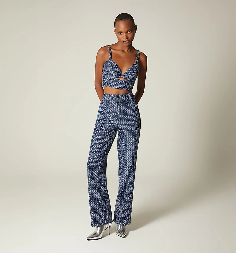 WOMEN'S CROP STRAP BLOUSE