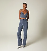 WOMEN'S CROP STRAP BLOUSE