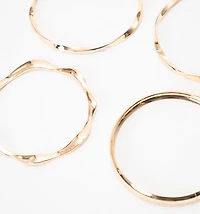 Smooth and Twisted Rings Bracelet Set x5