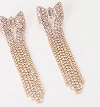 BOW CASCADE EARRING WITH CRYSTALS