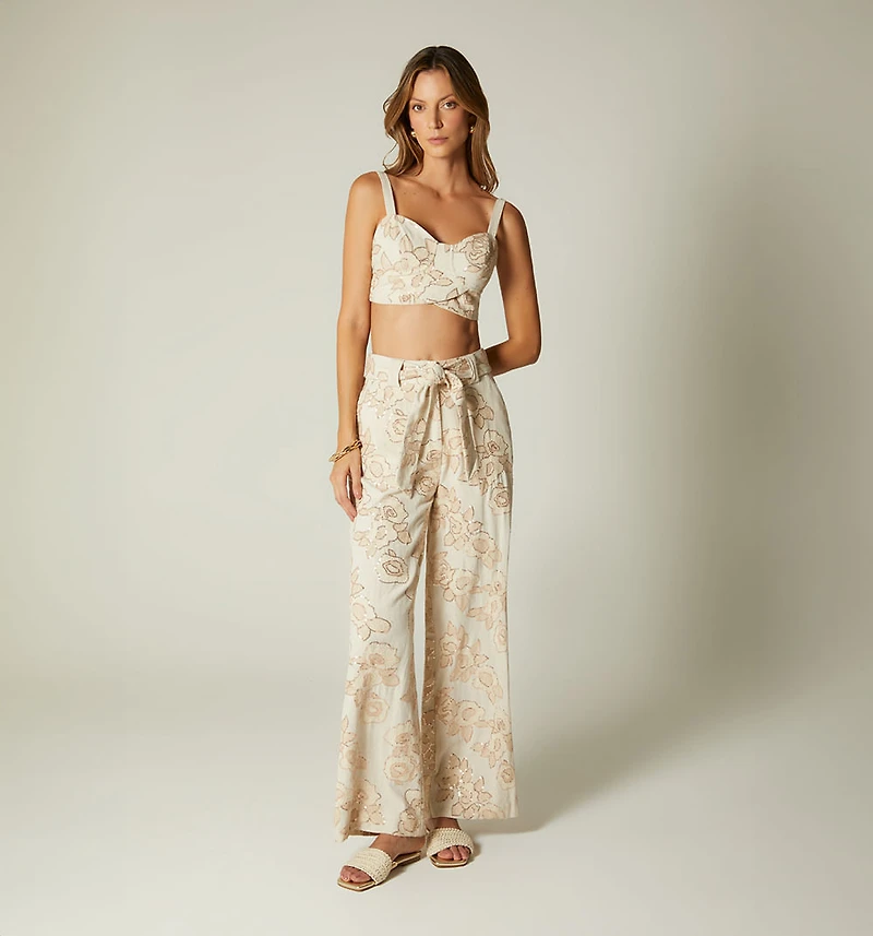 HIGH-WAISTED PALAZZO PANTS WITH BELT
