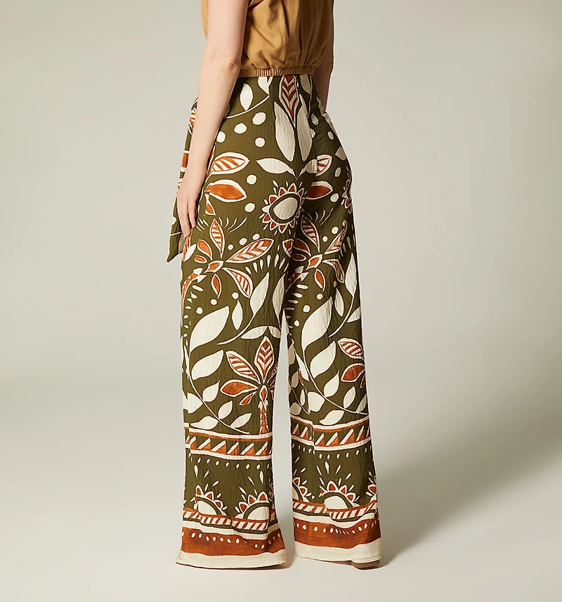 HIGH WAIST PANTS WITH FRONT TIE