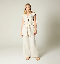 LONG VEST LAPEL FLAP POCKETS