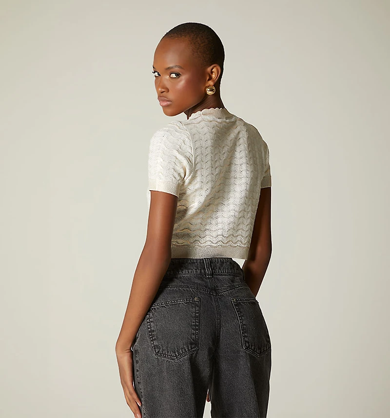 WOVEN BLOUSE WITH FOIL EFFECT