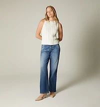 KNITTED SLEEVELESS BLOUSE WITH PEARLS