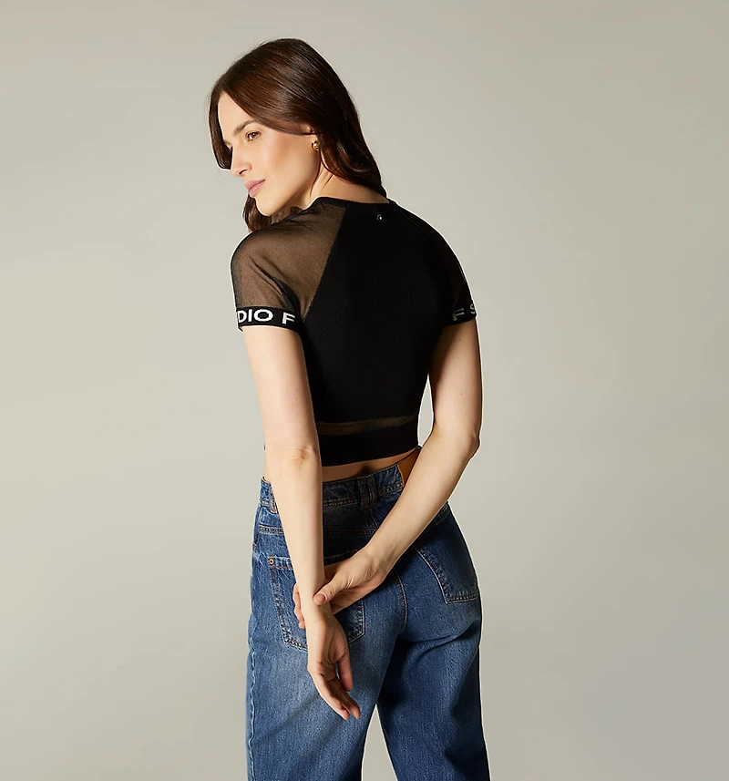 KNITTED BLOUSE WITH TEXT