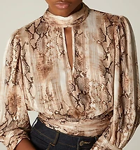 High Neck Blouse with 3/4 Sleeve