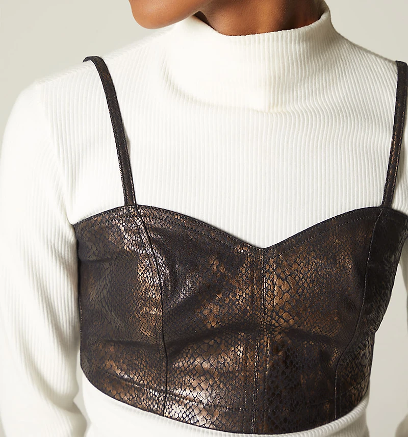PYTHON STRAP CROP TOP BLOUSE FOR WOMEN