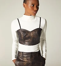 PYTHON STRAP CROP TOP BLOUSE FOR WOMEN